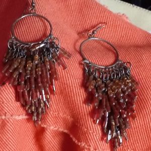 Beaded earrings rust shades
